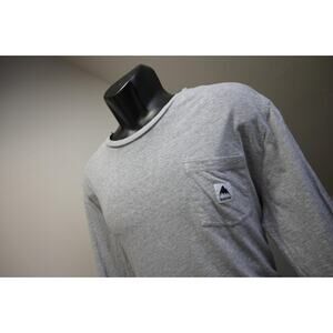 Burton Long Sleeve Tee Shirt Performance Gray Graphic Mens Size Medium